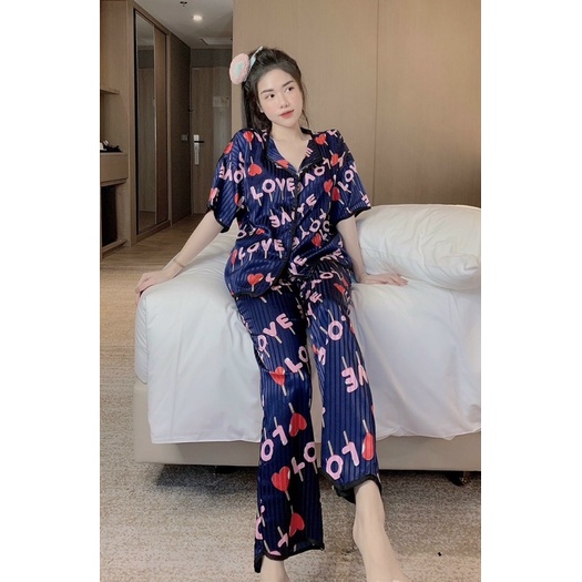 ❤️ ❤️ ❤️  [ Hàng như hình 100%] 💯💯 Pijama Lụa LATIN Mẫu hot 2021 Tay Bèo dưới 60 kí | BigBuy360 - bigbuy360.vn