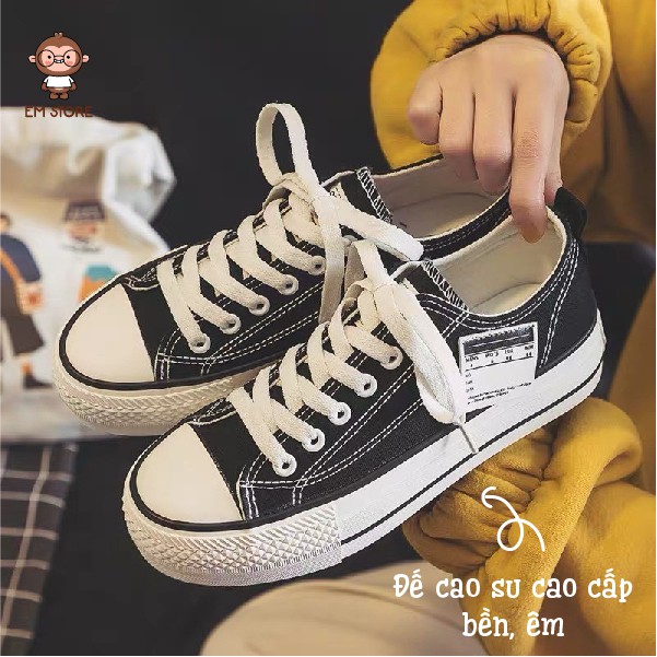 GIÀY BAMI TEMP SNEAKER - TRẮNG ĐEN VIỀN ĐEN DỄ PHỐI ĐỒ ÊM CHÂN ĐẾ 2CM