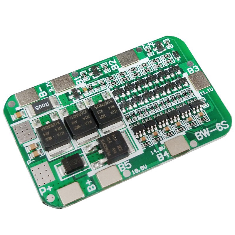 6S 15A 22V 24V 18650 Bảng bảo vệ pin Lithium-ion PCB BMS