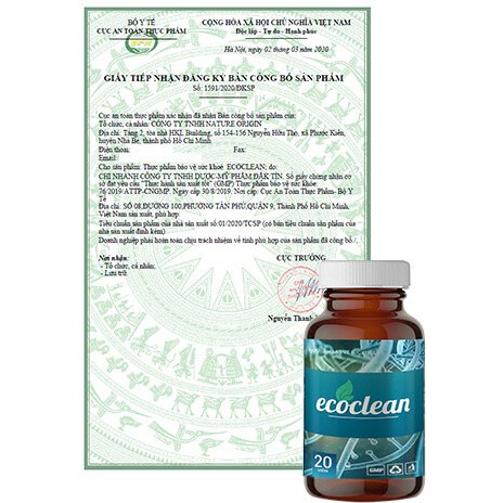 CHÍNH HÃNG ECOCLEAN VIÊN UỐNG DETOX THANH LỌC GIẢI ĐỘC CƠ THỂ, BỔ GAN THẬN,TIÊU DIỆT KÝ SINH TRÙNG CHÍNH HÃNG HIỆU QUẢ