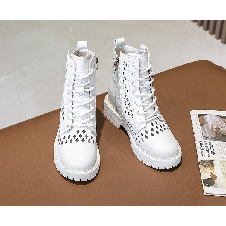 COMBAT BOOTS DA MỜ THẮT DÂY KHÓA KÉO BÊN