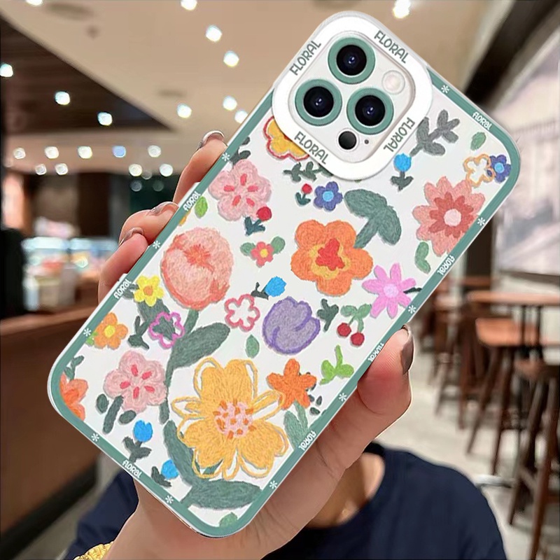 Ốp Điện Thoại Silicon Mềm Hình Hoa Cho iPhone 11 12 13 Pro Max X XR Xs Max 6 6S 8 7Plus Sự Bảo Vệ