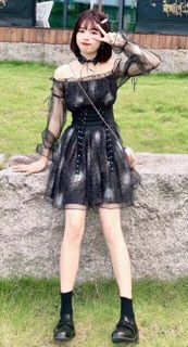[ẢNH THẬT] Đầm Gothic Galaxy (kèm chocker)