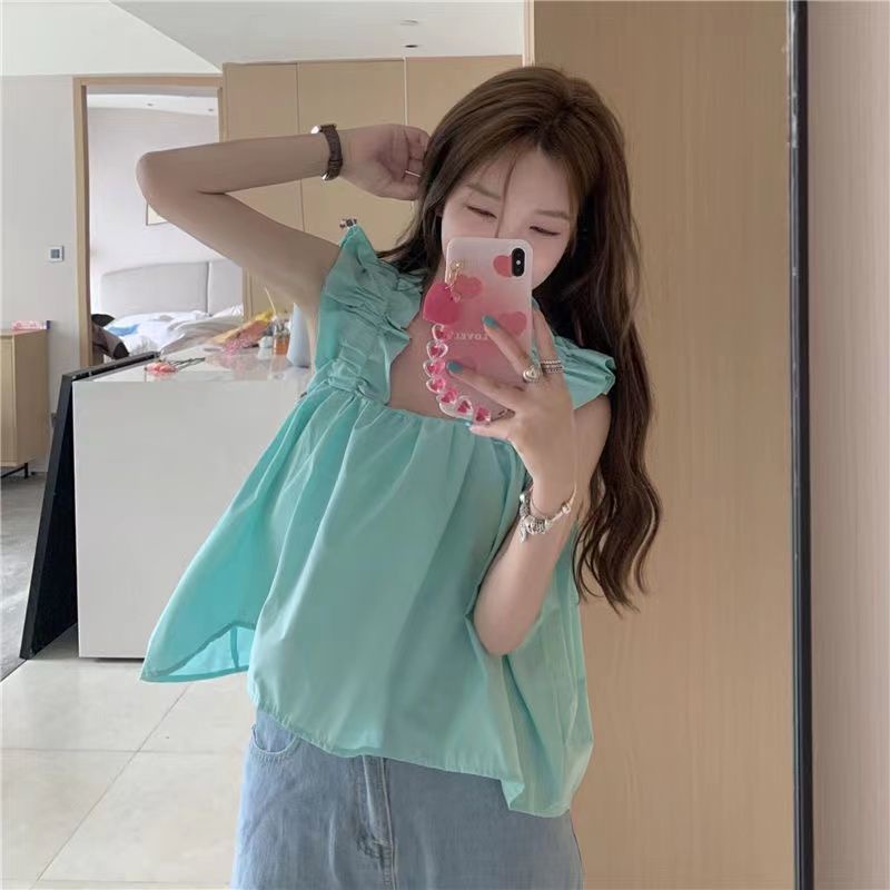 Áo Camisole Không Tay Phong Cách Hàn Quốc 165882 Áo Hai Dây Dáng Ôm Phong Cách Phương Tây Dễ Phối Đồ