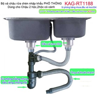BỘ XẢ CHẬU CHÉN BÁT 2 HỐ KAG-RT1188