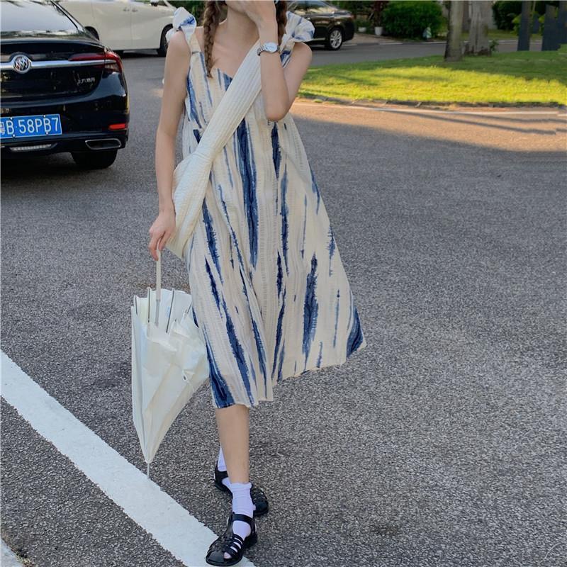 Đầm Hai Dây Nhuộm Màu Ngọt Ngào Thiết Kế Mới Mùa Hè Cho Nữ 2021