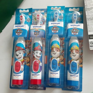BÀN CHẢI PIN HÌNH CHÓ CỨU HỘ NÓN VÀNG / HỒNG PAW PATROL ELECTRIC BATTERY TOOTHBRUSH, SOFT tư mỹ