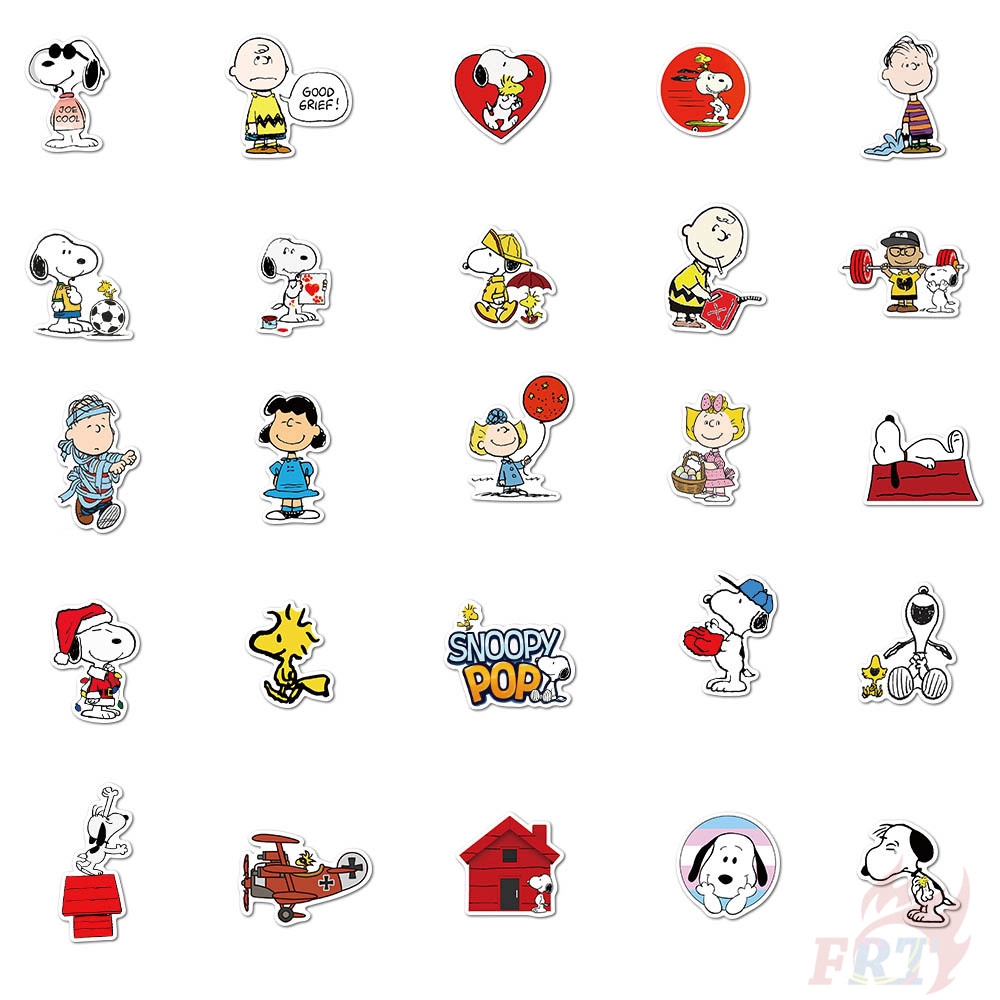 Bộ 50 Miếng Dán Trang Trí Hình Chó Snoopy Đáng Yêu