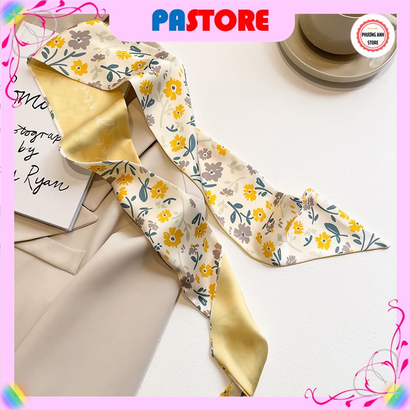 Khăn lụa buộc tóc Turban, khăn lụa choàng quàng cổ, Cột Tóc, quấn túi phong cách Hàn Quốc.