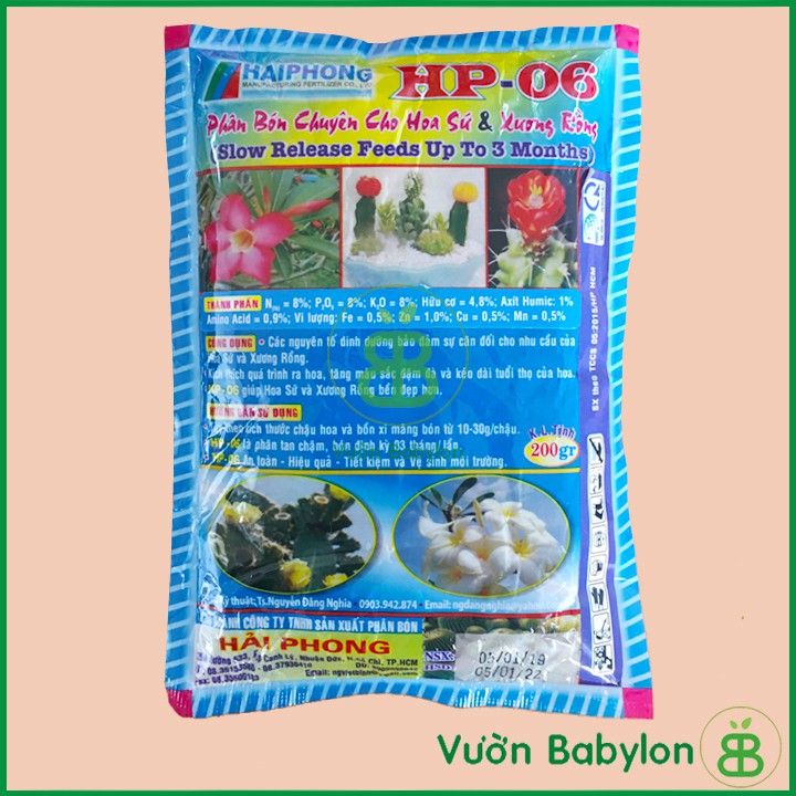 Phân Bón Chuyên Cho Hoa Sứ Xương Rồng HP-06