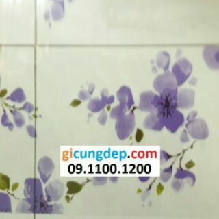 Decal dán kính/kiếng mờ hoa tím
