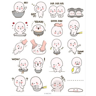 sticker Icon kute dễ thương ,hình dán icon bánh bột dễ thương