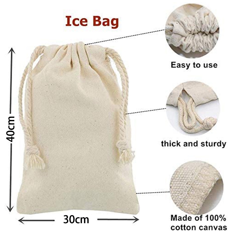 Túi Làm Đá Viên Bằng Vải Lanh Cotton Cho Bartender