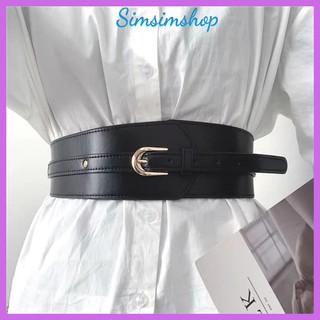 Thắt lưng Váy Bản To Sang Chảnh ĐV011 Sim sim shop - Đai váy Da to 7.5cm khóa vàng