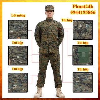 Bộ Quần Áo LÍNH THỦY ĐÁNH BỘ MỸ, Quần Áo THỦY QUÂN LỤC CHIẾN Rằn Ri Chiến Thuật