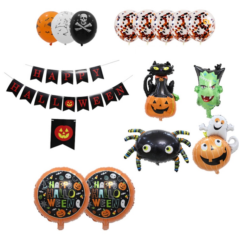 Bộ Bong Bóng Kèm Dây Treo Trang Trí Halloween