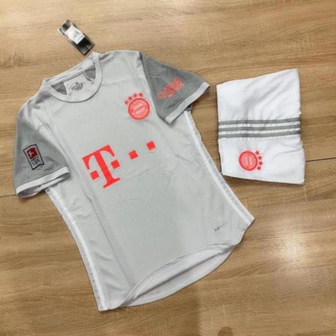 Quần Áo Đá Banh 🏆 FREESHIP 🎯 Áo Đá Bóng Bayern Munich 2021 Xám Trắng Vải Gai Thái PP bởi Be Happy Sport 🥇 *  ྇  ༷