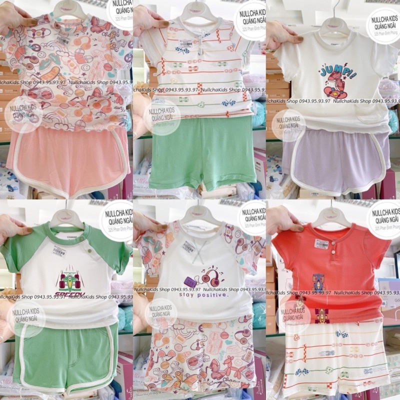 Bộ cộc tay bé trai bé gái Chaang cài vai cotton cao cấp - Lạc Lạc Kids