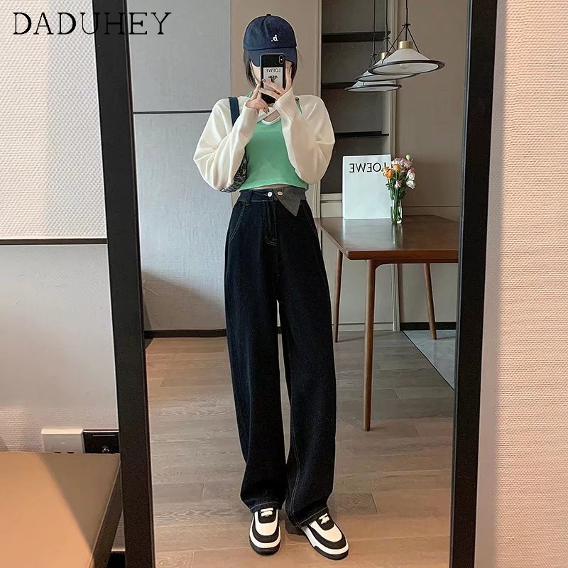 Quần jean nữ ống rộng lưng cao