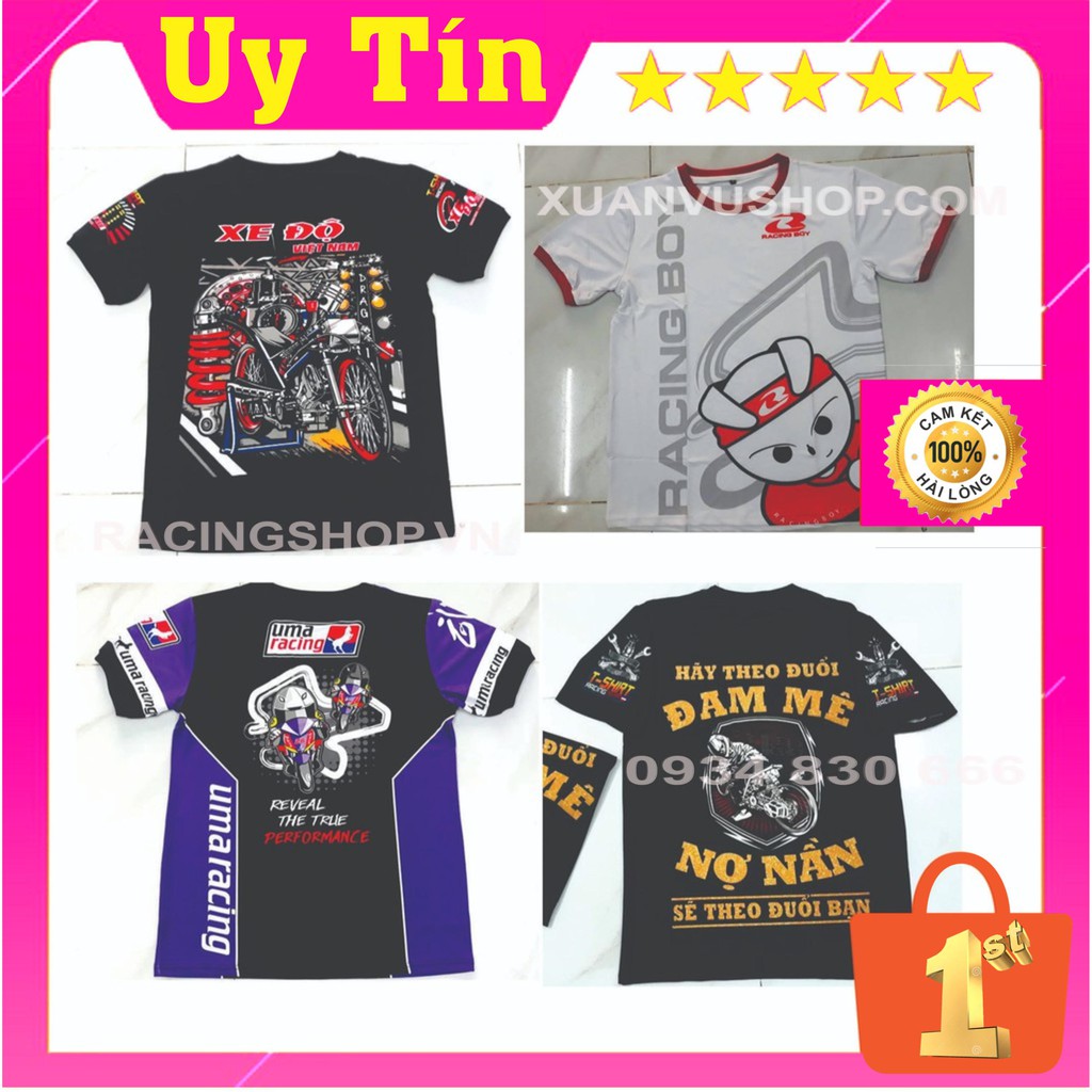 Áo thun đua RACING -   Xe DRAG  - TSHIRT RACING TEAM  Nhiều Mẫu  Bảo Hành Bong Tróc Trọn Đời .