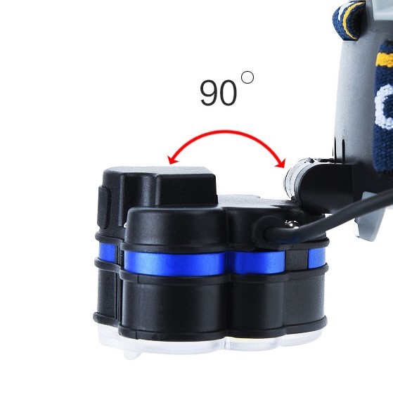 Đèn pin đội đầu 8 bóng led siêu sáng. kèm 2 pin sạc dung lượng cao và cáp sạc