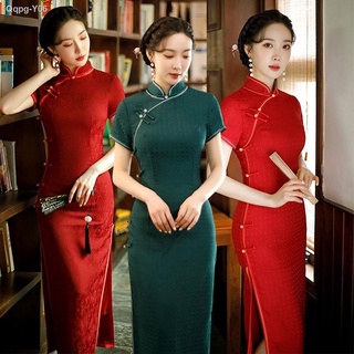 【Gửi hàng từ Trung Quốc】Sườn Xám Cách Tân Hai Lớp Lụa Phong Cách Tiểu Thư