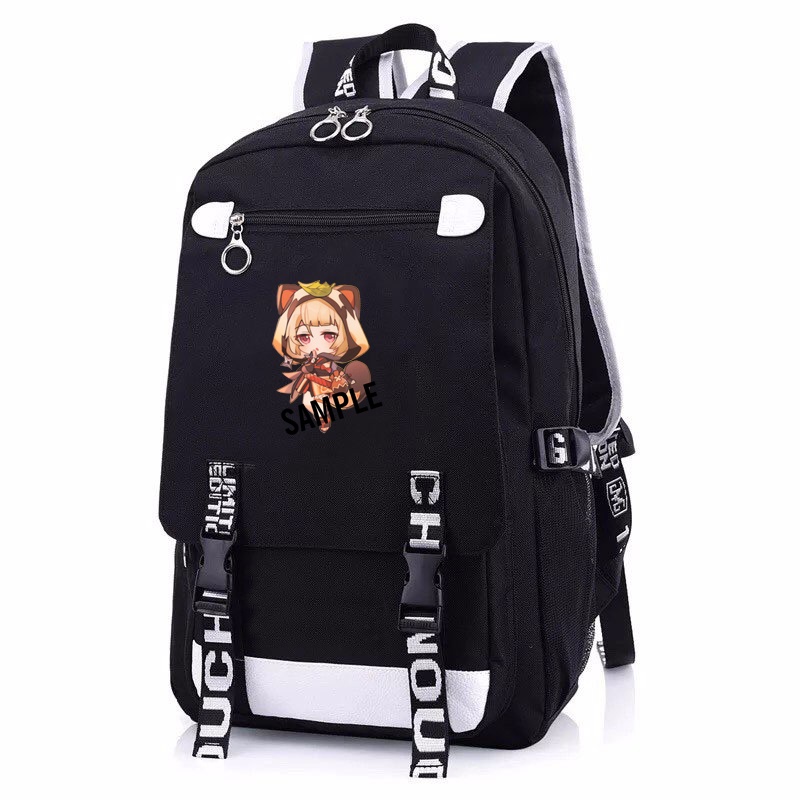 Balo nam nữ in hình GENSHIN IMPACT cặp sách đi học đựng đồ dùng học tập anime chibi dễ thương