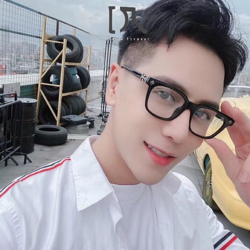 Gọng Kính Cận Chrome Hearts DORIS Mắt Vuông Họa Tiết Kim Loại Dành Cho Nam Nữ