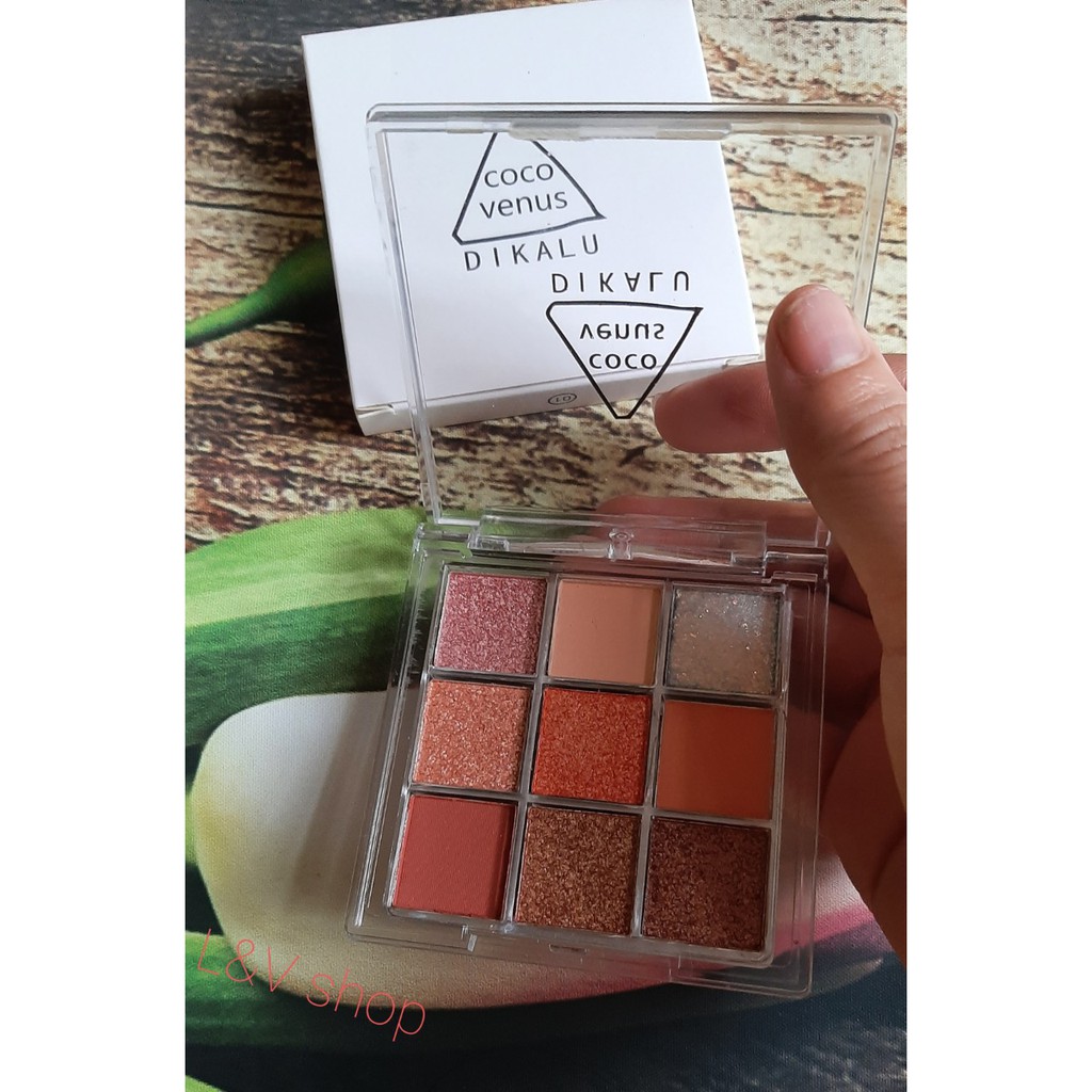 Phấn Mắt DIKALU VENUS 9 Ô Màu Nhũ - Nhẹ Nhàng Lấp Lánh