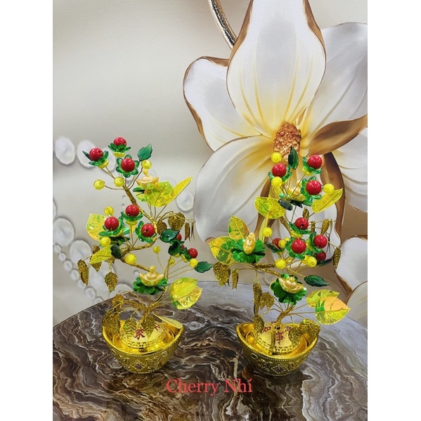 1 Cây Hoa Pha Lê Nhựa Tài Lộc Mini Trưng Tết 2022 [Đủ Kiểu]