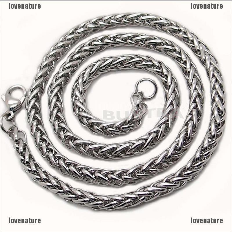 Dây Chuyền Bằng Inox Kiểu Dây Xích Bện 3/4/5/6mm Cho Nam