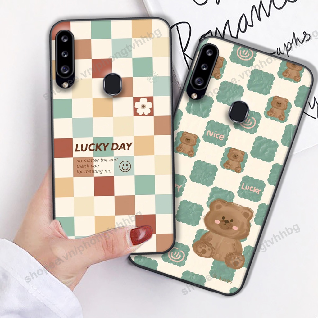 Ốp lưng Samsung A10s / A20s / A20 / A30 in mẫu gấu bo viền , smile mặt cười cực cute đẹp