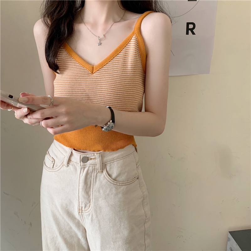 Áo Dệt Kim Hai Dây Hở Lưng Xinh Xắn Dành Cho Nữ