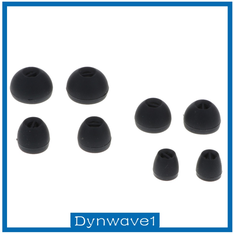 [DYNWAVE1]4 Pair Replacement Ear Pad Eartips Silicone Earbuds Tips For Earphones Black