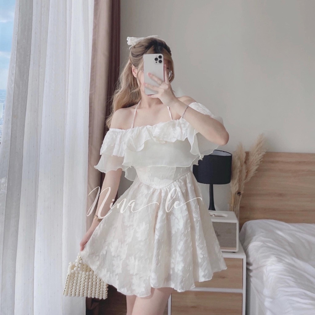 Váy dự tiệc trễ vai sang chảnh cưới dáng dài sang trọng đầm thiết kế cao cấp