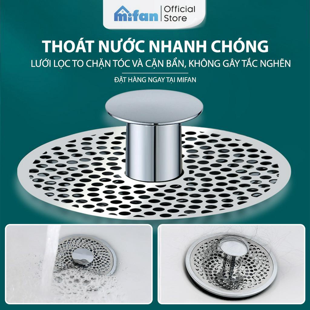 Nút chặn lỗ thoát nước bồn rửa mặt nhà tắm cao cấp Mifan - Ngăn mùi hôi, gián, côn trùng, chắn rác chống tắc đường ống