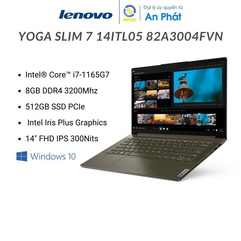 [Mã ELBAU7 giảm 7%] Laptop Lenovo Yoga Slim 7 14ITL05 82A3004FVN (Core i7-1165G7 | 8GB | 14&quot; FHD | W10|