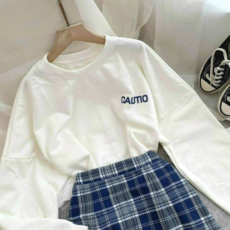 Chân Váy ngắn Kẻ Caro kèm Áo Thun nữ tay dài 🦋 Set Váy Kẻ Caro Kèm Áo Phông Dài Tay 🦋 | BigBuy360 - bigbuy360.vn