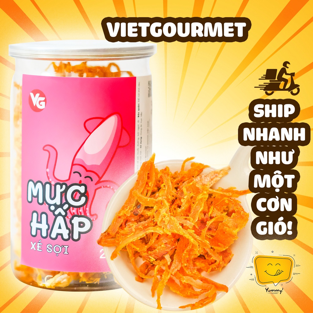 Mực khô tẩm gia vị ăn liền VIETGOURMET, Mực xé vị cay dai dai uống kèm bia, đặc sản PHAN THIẾT ăn vặt vừa ngon vừa rẻ | BigBuy360 - bigbuy360.vn