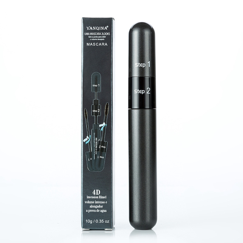 Mascara YANQINA 2 trong 1 đầu cọ bằng silicon chống thấm nước không bị nhòe cho hàng mi cong dày | BigBuy360 - bigbuy360.vn