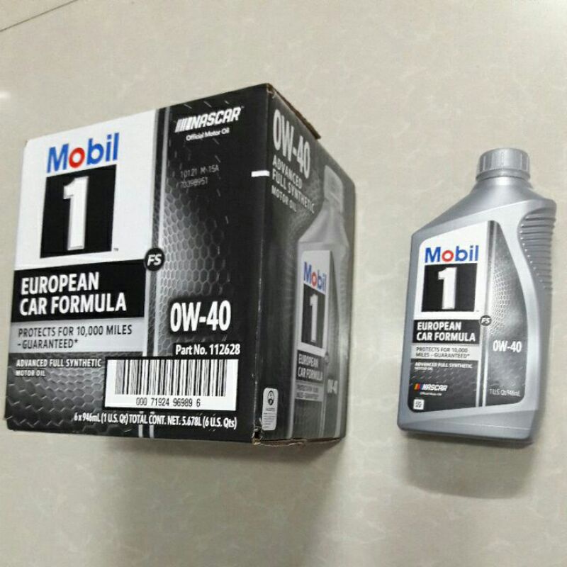 Thùng 6 chai  Dầu nhớt Mobil 1 0W-40 946ml - Dầu nhớt Mobil nhập khẩu Mỹ