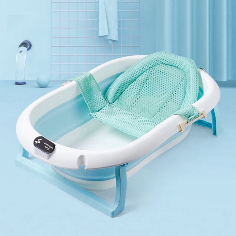 THAU CHẬU TẮM CHO BÉ có nhiệt kế GẤP GỌN SIZE TO BABYJOY MART ( HÀNG CAO CẤP )