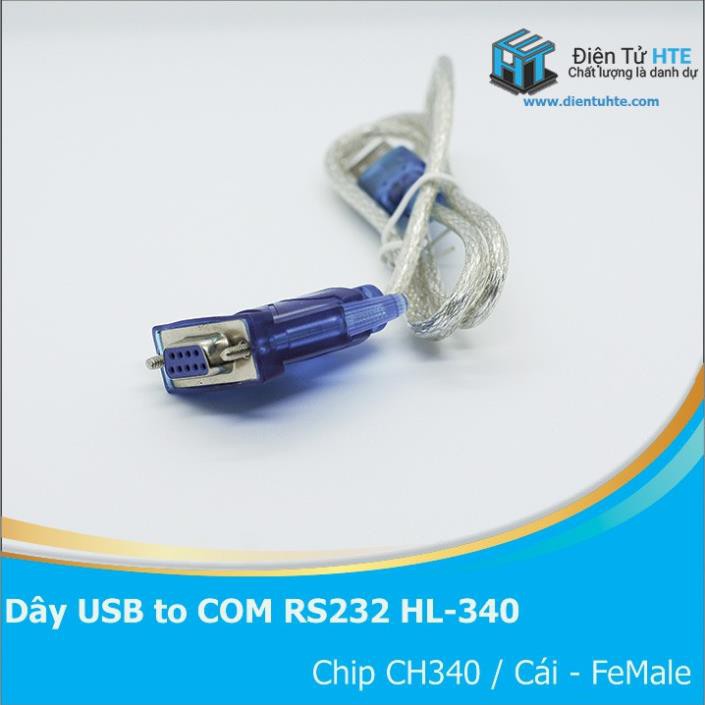 Dây chuyển đổi USB to COM RS232 HL-340 dùng chip CH340 (Female và Male)