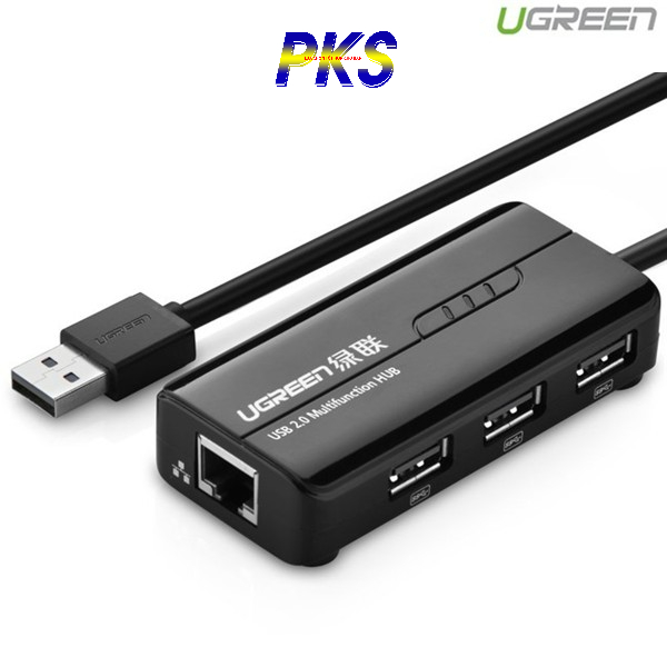 Bộ chuyển USB to LAN + Hub USB 2.0 - Hỗ Trợ Mi Box Ugreen 20264 - UG20264