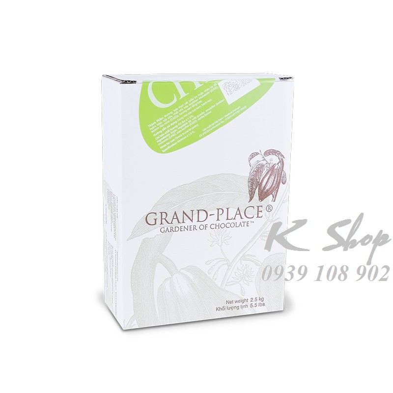 Socola chip Grand Place Trắng hộp 2.5 Kg