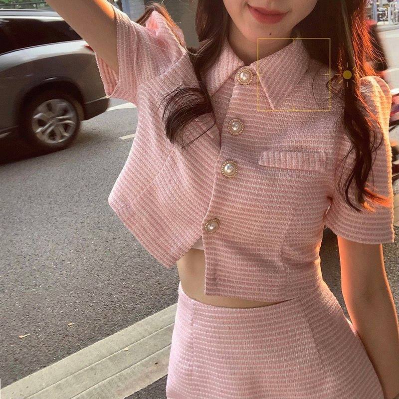 Set Áo Váy Ngắn Len Dệt Kim Quảng Châu Ôm Body Siêu Tôn Dáng