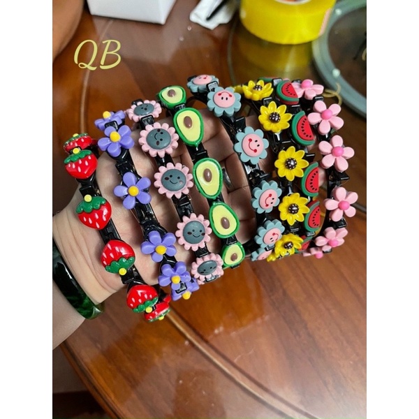 Bờm kẹp tóc tạo kiểu cho bé, bờm hình hoa quả