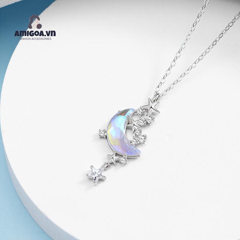 ✨✨Vòng cổ Hợp Kim Hình Mặt Trăng Và Ngôi Sao Đính Đá Thời Trang Cho Nữ