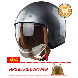 Nón bảo hiểm 3/4 kính âm Royal M139 tem Xước Bóng (tặng balo rút)