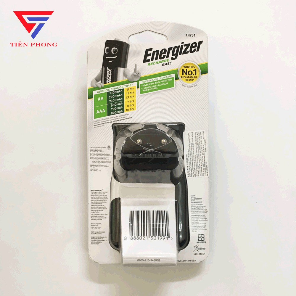 Bộ Máy Sạc Pin Energizer CHVC4 Kèm 4 Pin AA 1300mAh